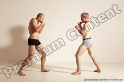 Underwear Martial art Man - Man White Moving poses Slim Short Blond Dynamic poses Academic